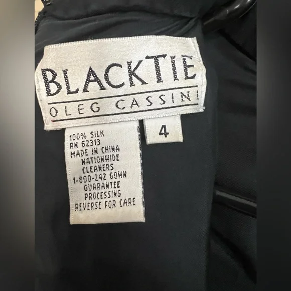 Vintage Black Tie Oleg Cassini Dress - Picture 13 of 16